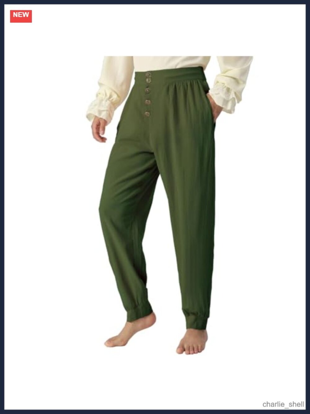 Pirate Pants Men Renaissance Medieval Trousers Retro Button Halloween